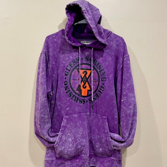 GUESS 88 RISING HOODIE SWEATSHIRT HEAD IN THE CLOUDS SZ L PURPLE ACID STREETWEAR - Picture 14 of 16